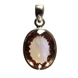 Zilveren hanger ametrien ovaal facet 2 x 1,6 cm Zilveren hanger ametrien ovaal facet 2 x 1,6 cm