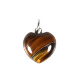 Tijgerijzer hanger hart 15 mm met zilveren oogje Tijgerijzer hanger hart 15 mm met zilveren oogje
