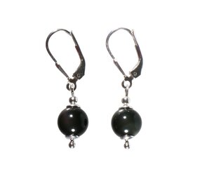 Zilveren oorbellen obsidiaan (regenboog) rond 8 mm Zilveren oorbellen obsidiaan (regenboog) rond 8 mm