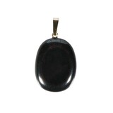 Hematiet hanger ovaal met 14k gouden oogje Hematiet hanger ovaal met 14k gouden oogje