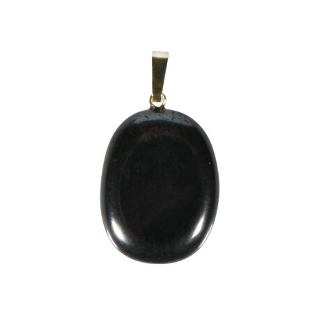 Hematiet hanger ovaal met 14k gouden oogje