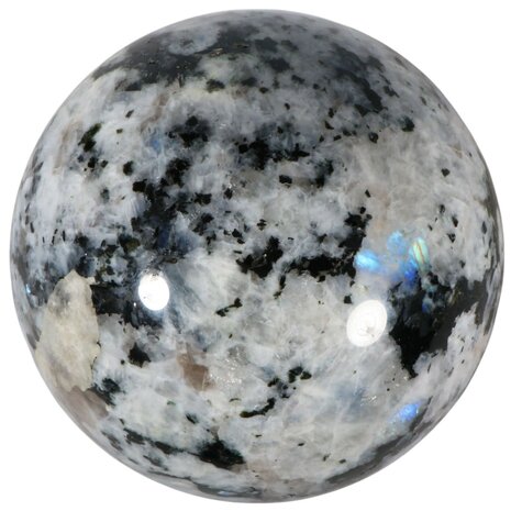 Maansteen (regenboog) met toermalijn bol 110 mm | 1843 gram
