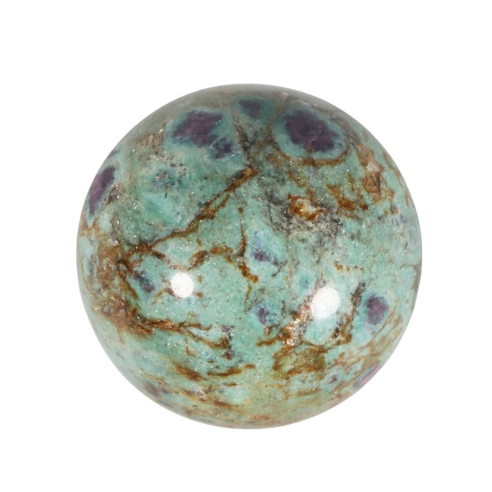 Robijn in fuchsiet bol 57,4 mm | 285 gram Robijn in fuchsiet bol 57,4 mm | 285 gram