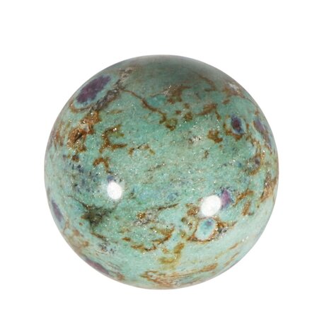 Robijn in fuchsiet bol 57,4 mm | 285 gram Robijn in fuchsiet bol 57,4 mm | 285 gram