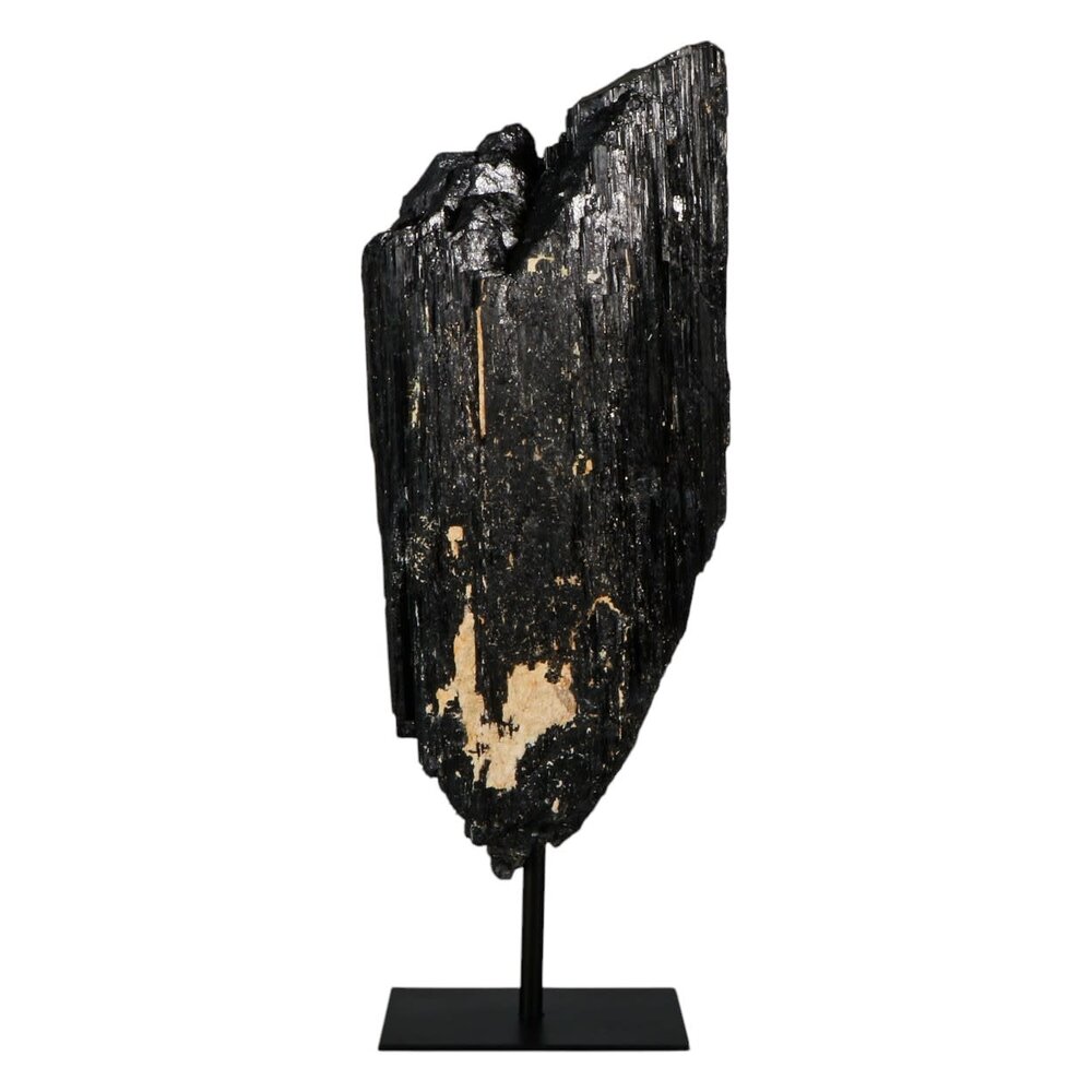 Toermalijn (zwart) ruw op standaard 28,5 x 11,5 x 6 cm | 3482 gram Toermalijn (zwart) ruw op standaard 28,5 x 11,5 x 6 cm | 3482 gram