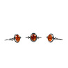 Zilveren ring barnsteen maat 17 1/2 | ovaal ribbelrand 8 x 6 mm Zilveren ring barnsteen maat 17 1/2 | ovaal ribbelrand 8 x 6 mm