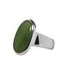Zilveren ring jade maat 17 1/2 | ovaal 1,8 x 1 cm Zilveren ring jade maat 17 1/2 | ovaal 1,8 x 1 cm