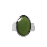 Zilveren ring jade maat 17 1/2 | ovaal 1,7 x 1,2 cm Zilveren ring jade maat 17 1/2 | ovaal 1,7 x 1,2 cm