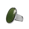 Zilveren ring jade maat 18 | ovaal 2 x 1,3 cm Zilveren ring jade maat 18 | ovaal 2 x 1,3 cm