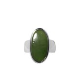 Zilveren ring jade maat 17 1/2 | ovaal 2 x 1,1 cm Zilveren ring jade maat 17 1/2 | ovaal 2 x 1,1 cm