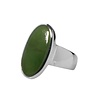 Zilveren ring jade maat 17 1/2 | ovaal 2 x 1,1 cm Zilveren ring jade maat 17 1/2 | ovaal 2 x 1,1 cm