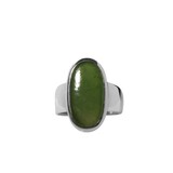 Zilveren ring jade maat 16 1/2 | ovaal 1,8 x 1 cm Zilveren ring jade maat 16 1/2 | ovaal 1,8 x 1 cm