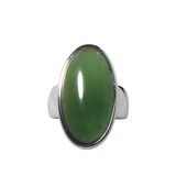 Zilveren ring jade maat 17 1/2 | ovaal 2,5 x 1,3 cm Zilveren ring jade maat 17 1/2 | ovaal 2,5 x 1,3 cm