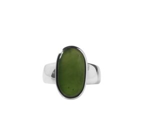 Zilveren ring jade maat 19 | ovaal 1,9 x 1 cm Zilveren ring jade maat 19 | ovaal 1,9 x 1 cm