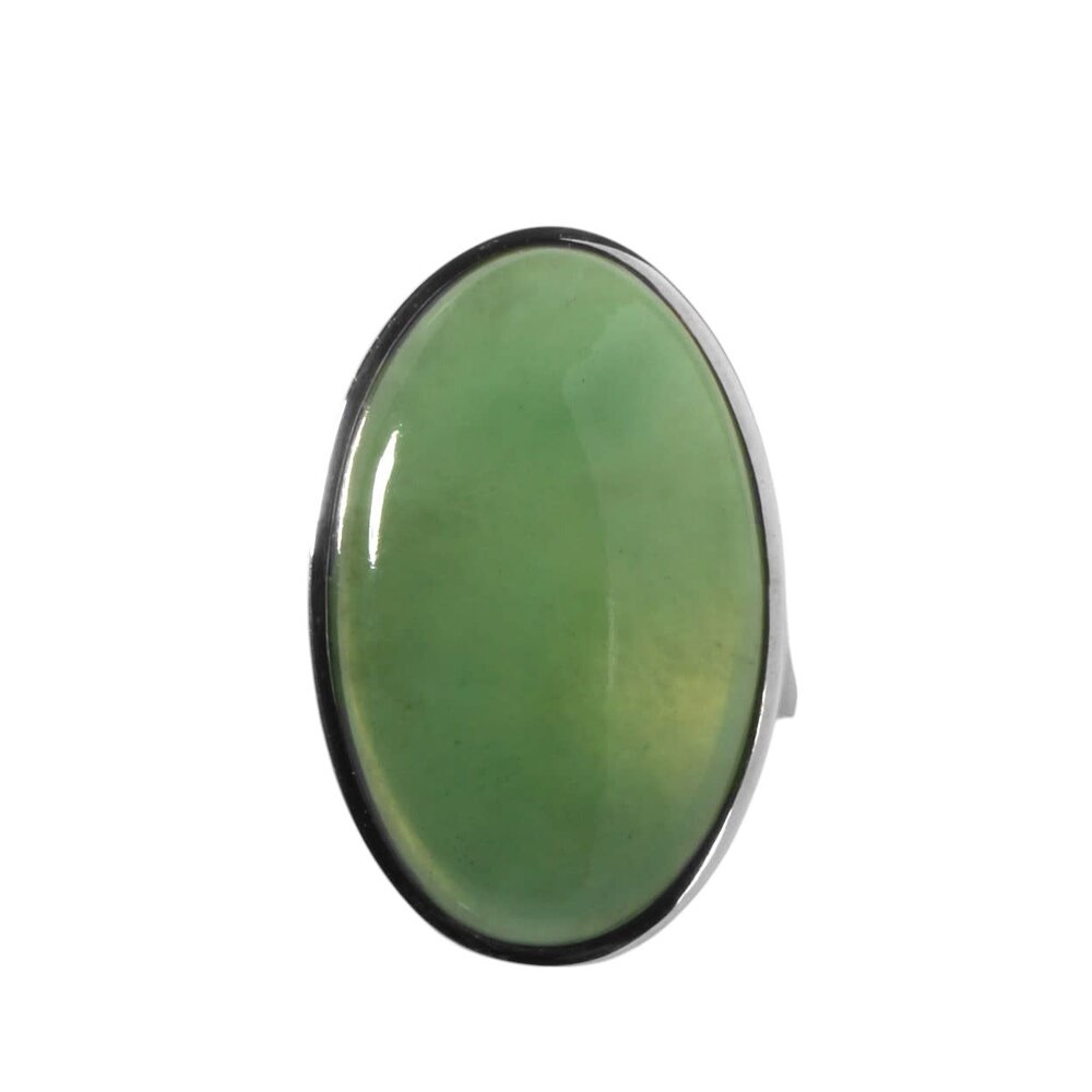 Zilveren ring jade maat 19 | ovaal 2,9 x 1,7 cm Zilveren ring jade maat 19 | ovaal 2,9 x 1,7 cm
