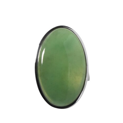Zilveren ring jade maat 19 | ovaal 2,9 x 1,7 cm Zilveren ring jade maat 19 | ovaal 2,9 x 1,7 cm