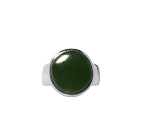 Zilveren ring jade maat 18 1/2 | rond 1,5 cm Zilveren ring jade maat 18 1/2 | rond 1,5 cm