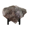 Amethist bloem met prasioliet cluster op standaard 15,5 x 12,5 x 1 cm | 321 gram Amethist bloem met prasioliet cluster op standaard 15,5 x 12,5 x 1 cm | 321 gram