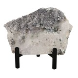 Amethist bloem met prasioliet cluster op standaard 15 x 11,5 x 1 cm | 425 gram