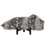 Amethist  bloem met prasioliet cluster op standaard 22 x 8,5 x 2 cm | 557 gram