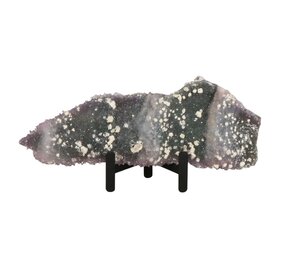 Amethist  bloem met prasioliet cluster op standaard 22 x 8,5 x 2 cm | 557 gram