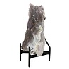Amethist bloem met prasioliet cluster op standaard 15 x 11,5 x 2,5 cm | 969 gram Amethist bloem met prasioliet cluster op standaard 15 x 11,5 x 2,5 cm | 969 gram