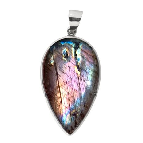 Zilveren hanger labradoriet | druppel 4 x 2,4 cm Zilveren hanger labradoriet | druppel 4 x 2,4 cm