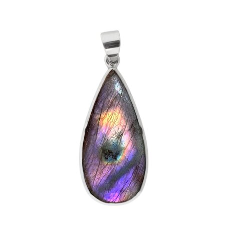 Zilveren hanger labradoriet | druppel 3,5 x 1,6 cm Zilveren hanger labradoriet | druppel 3,5 x 1,6 cm