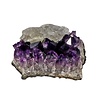 Amethist met calciet cluster A-kwaliteit 9,5 x 8,5 x 4 cm | 377 gram Amethist met calciet cluster A-kwaliteit 9,5 x 8,5 x 4 cm | 377 gram