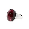 Zilveren ring granaat maat 18 1/2 | ovaal 1,5 x 1,2 cm Zilveren ring granaat maat 18 1/2 | ovaal 1,5 x 1,2 cm