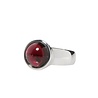 Zilveren ring granaat maat 16 1/2 | rond 0,8 cm Zilveren ring granaat maat 16 1/2 | rond 0,8 cm
