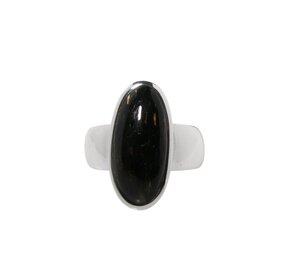 Zilveren ring nuummiet maat 17 | ovaal 2 x 0,9 cm