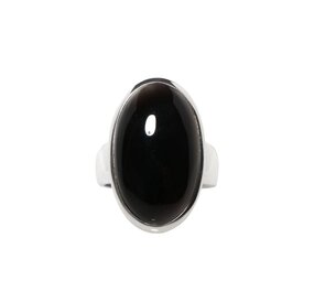 Zilveren ring onyx maat 18 | ovaal 2,4 x 1,4 cm Zilveren ring onyx maat 18 | ovaal 2,4 x 1,4 cm