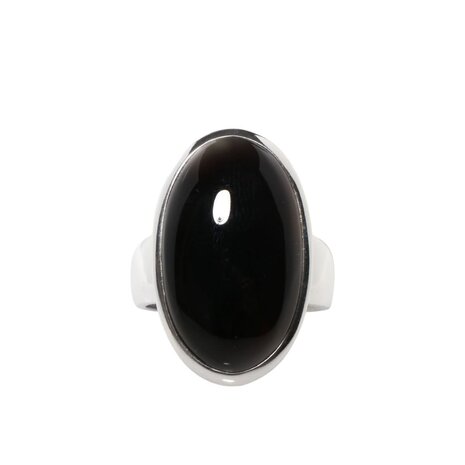 Zilveren ring onyx maat 18 | ovaal 2,4 x 1,4 cm Zilveren ring onyx maat 18 | ovaal 2,4 x 1,4 cm