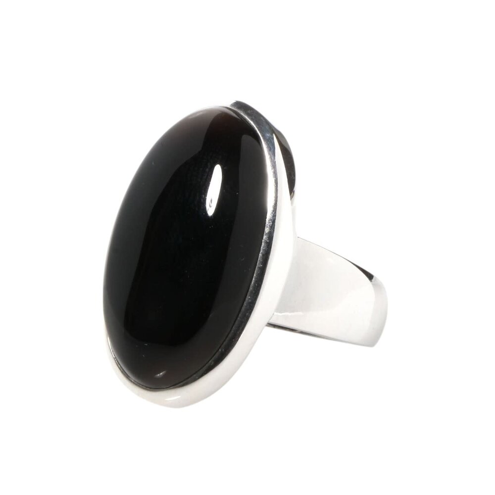 Zilveren ring onyx maat 18 | ovaal 2,4 x 1,4 cm Zilveren ring onyx maat 18 | ovaal 2,4 x 1,4 cm