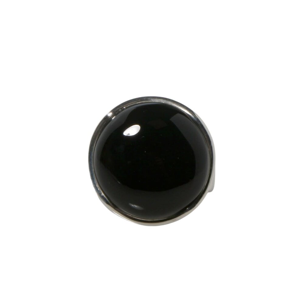 Zilveren ring onyx maat 18 | rond 1,8 cm Zilveren ring onyx maat 18 | rond 1,8 cm