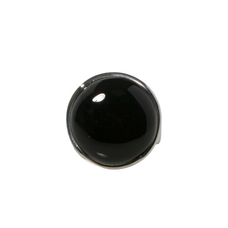 Zilveren ring onyx maat 18 | rond 1,8 cm Zilveren ring onyx maat 18 | rond 1,8 cm