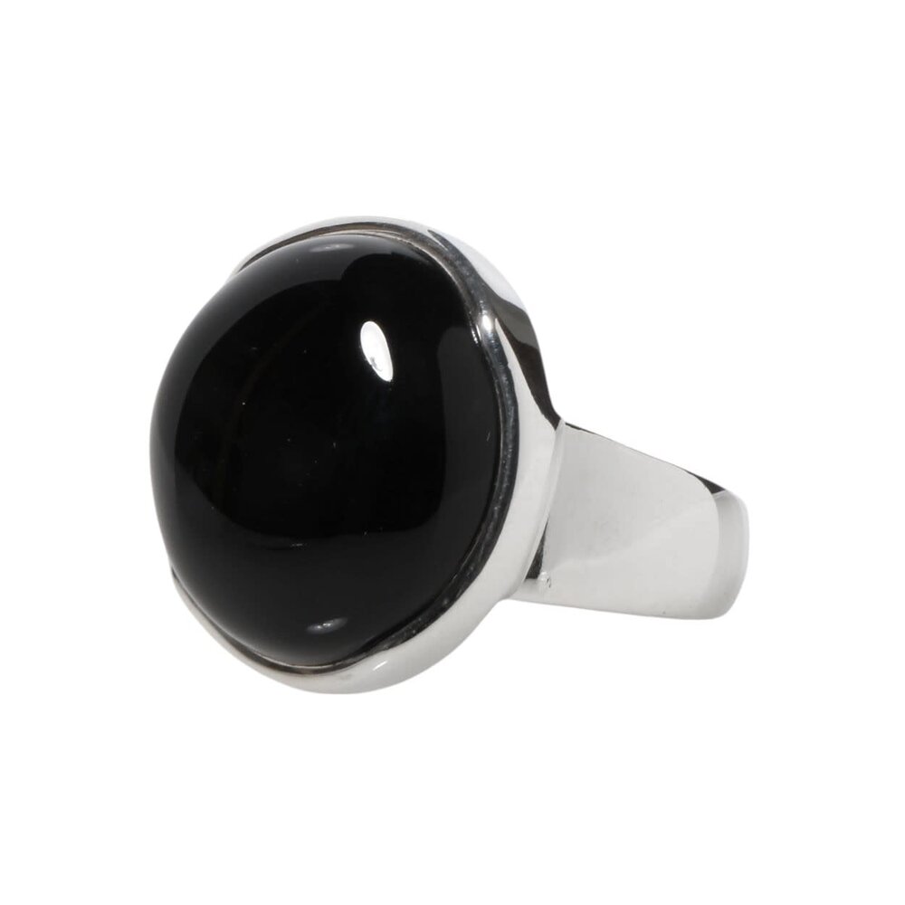 Zilveren ring onyx maat 18 | rond 1,8 cm Zilveren ring onyx maat 18 | rond 1,8 cm