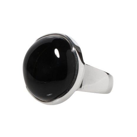 Zilveren ring onyx maat 18 | rond 1,8 cm Zilveren ring onyx maat 18 | rond 1,8 cm