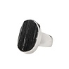 Zilveren ring toermalijn (zwart) maat 17 | ovaal ruw 1,9 x 1,1 cm Zilveren ring toermalijn (zwart) maat 17 | ovaal ruw 1,9 x 1,1 cm