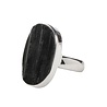 Zilveren ring toermalijn (zwart) maat 18 1/2 | ovaal ruw 2,4 x 1,4 cm Zilveren ring toermalijn (zwart) maat 18 1/2 | ovaal ruw 2,4 x 1,4 cm