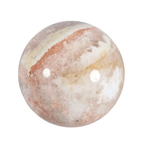 Amethist (roze) met bloemagaat bol 63 mm | 331 gram
