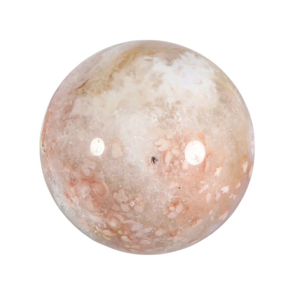 Amethist (roze) met bloemagaat bol 63 mm | 331 gram