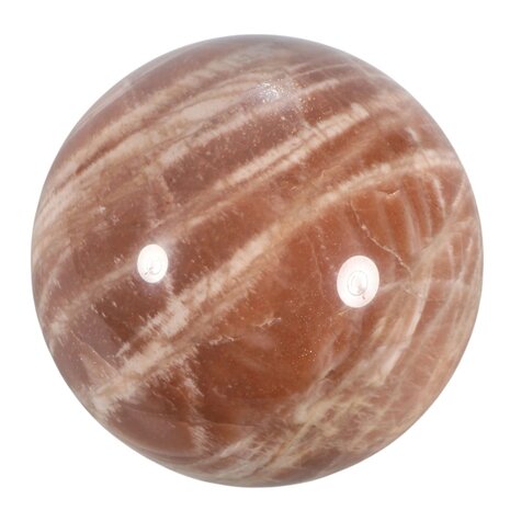 Maansteen (roze) met zonnesteen bol 79 mm | 700 gram