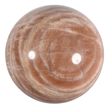 Maansteen (roze) met zonnesteen bol 79 mm | 700 gram