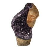 Amethist cluster met calciet kristal staand 38,5 x 25 x 13 cm | 14 kg