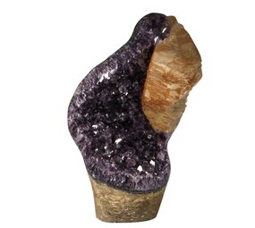 Amethist cluster met calciet kristal staand 38,5 x 25 x 13 cm | 14 kg Amethist cluster met calciet kristal staand 38,5 x 25 x 13 cm | 14 kg