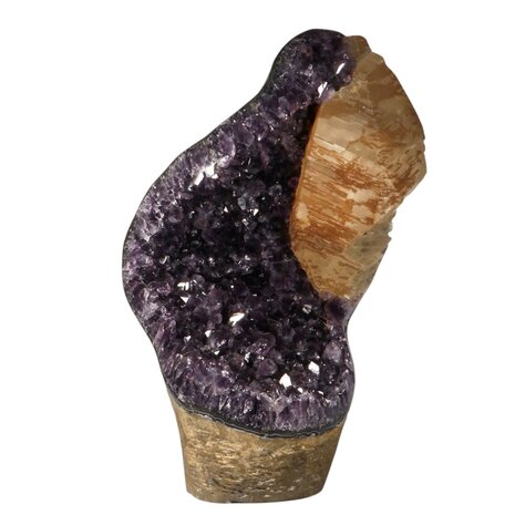 Amethist cluster met calciet kristal staand 38,5 x 25 x 13 cm | 14 kg Amethist cluster met calciet kristal staand 38,5 x 25 x 13 cm | 14 kg