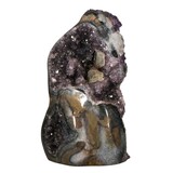 Amethist met calciet en rookkwarts geode staand 26 x 14 x 8 cm | 4,2 kg