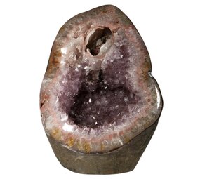 Amethist met golden healer en rookkwarts geode staand 31 x 22 x 10 cm | 8,7 kg Amethist met golden healer en rookkwarts geode staand 31 x 22 x 10 cm | 8,7 kg